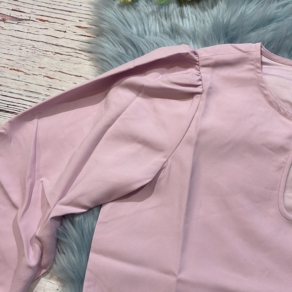 NWT J. CREW Puff-Sleeve Satin-Back Crepe Top in Lavender sz XSP - Picture 4 of 9